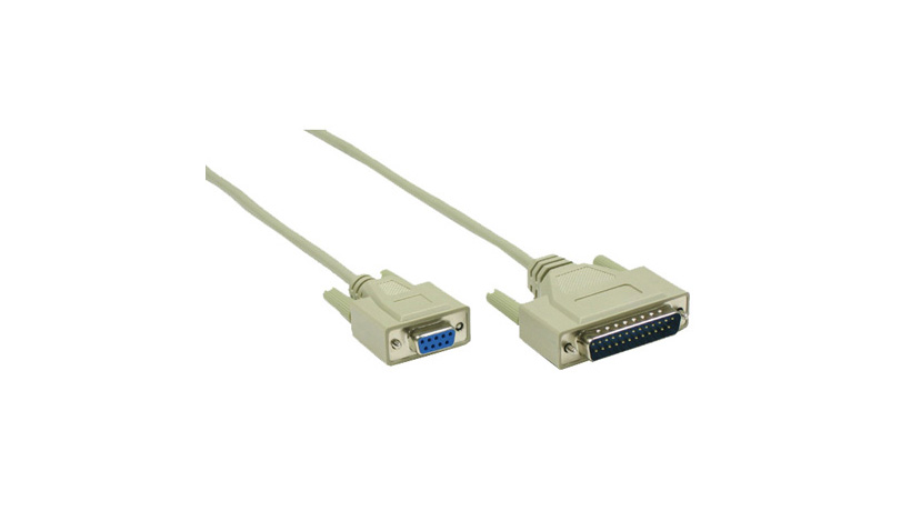 RS232 Serial Cable, DB25 M to DB9 F, 1.8m (6 ft)